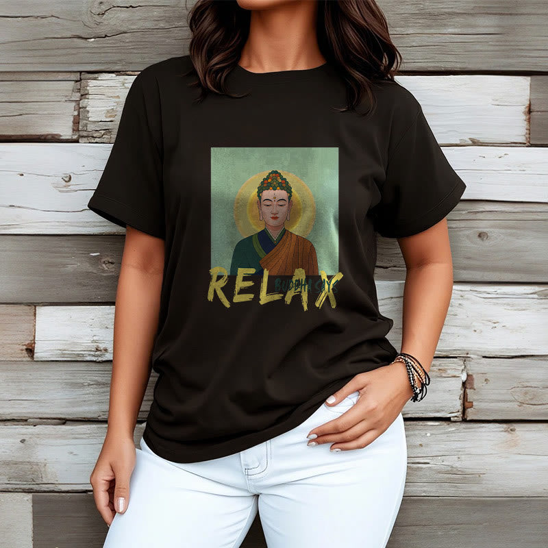 Buddha Stones Buddha Says Relax Buddha Tee T-shirt