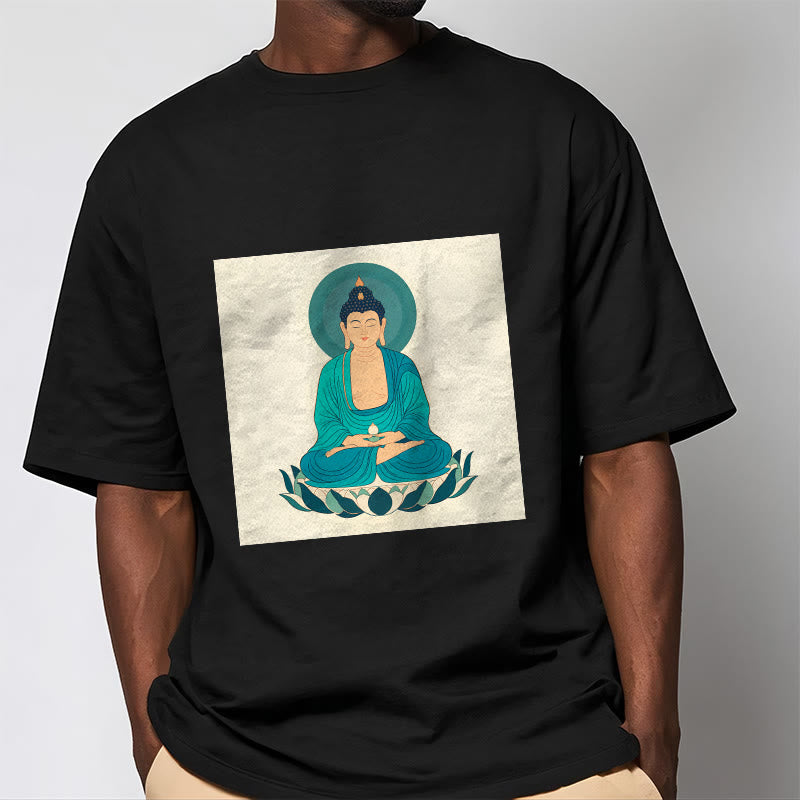 Buddha Stones Lotus Meditation Buddha Tee T-shirt