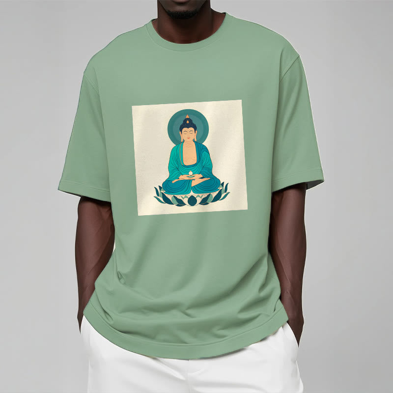 Buddha Stones Lotus Meditation Buddha Tee T-shirt