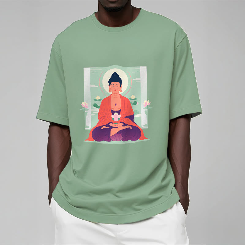 Buddha Stones Lotus Meditation Buddha Tee T-shirt - image 16