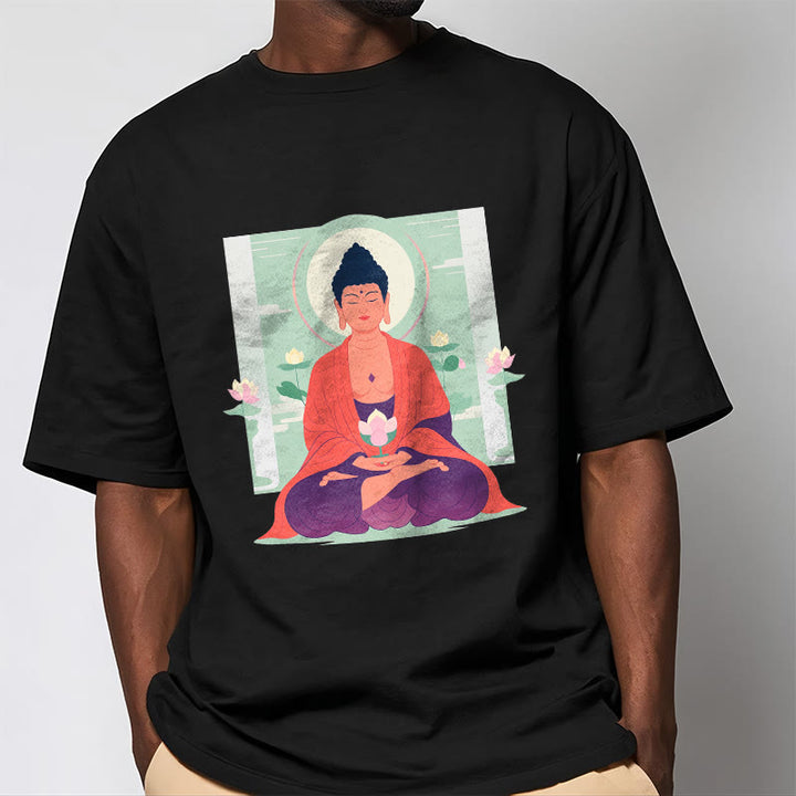 Buddha Stones Lotus Meditation Buddha Tee T-shirt - image 8