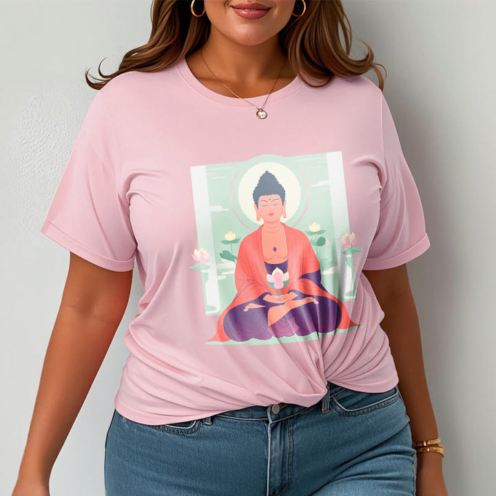 Buddha Stones Lotus Meditation Buddha Tee T-shirt