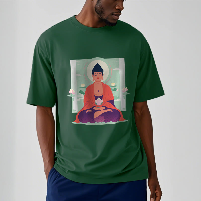Buddha Stones Lotus Meditation Buddha Tee T-shirt - image 5
