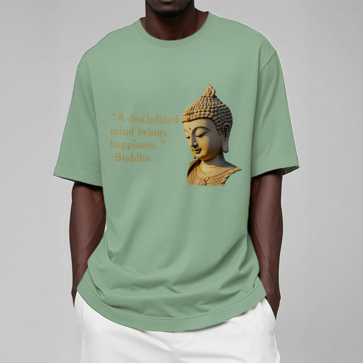 Buddha Stones A Disciplined Mind Brings Happiness Buddha Tee T-shirt - image 16