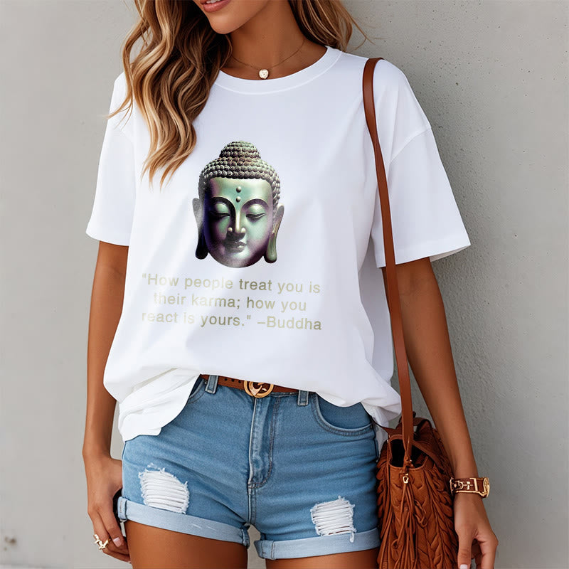 Buddha Stones How People Treat You Is Their Karma Buddha Tee T-shirt - image 7