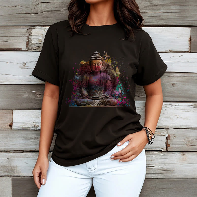 Buddha Stones Butterfly Meditation Buddha Tee T-shirt - image 9
