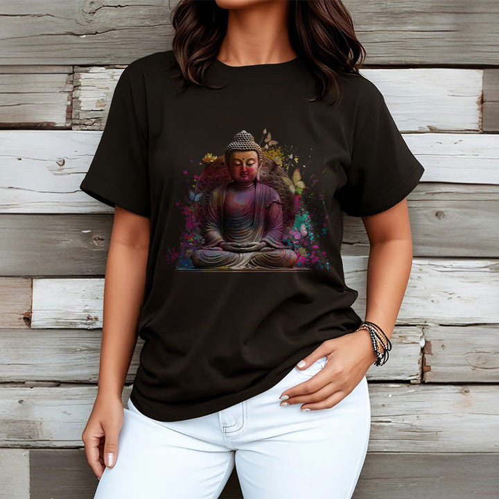Buddha Stones Butterfly Meditation Buddha Tee T-shirt - image 9