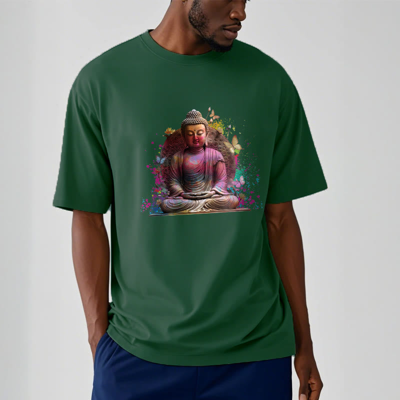 Buddha Stones Butterfly Meditation Buddha Tee T-shirt