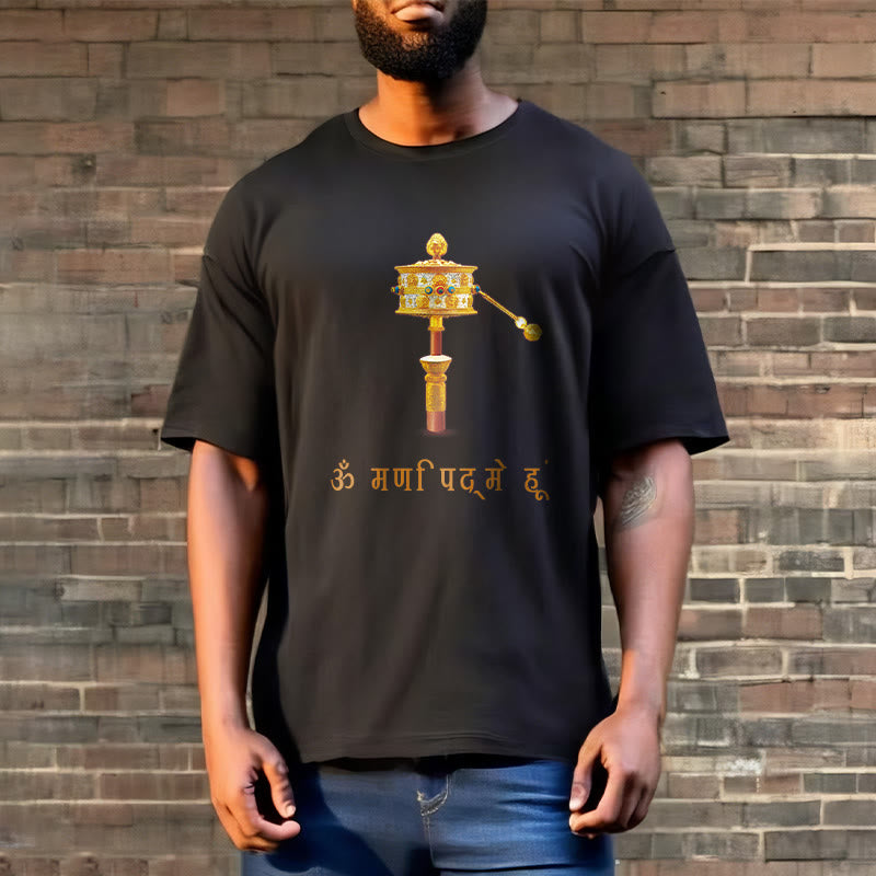 Buddha Stones Sanskrit OM NAMAH SHIVAYA Prayer Wheel Tee T-shirt - image 7