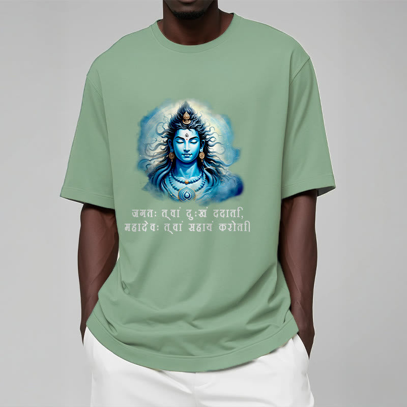 Buddha Stones Sanskrit Mahadev Comes To Your Aid Tee T-shirt - image 15