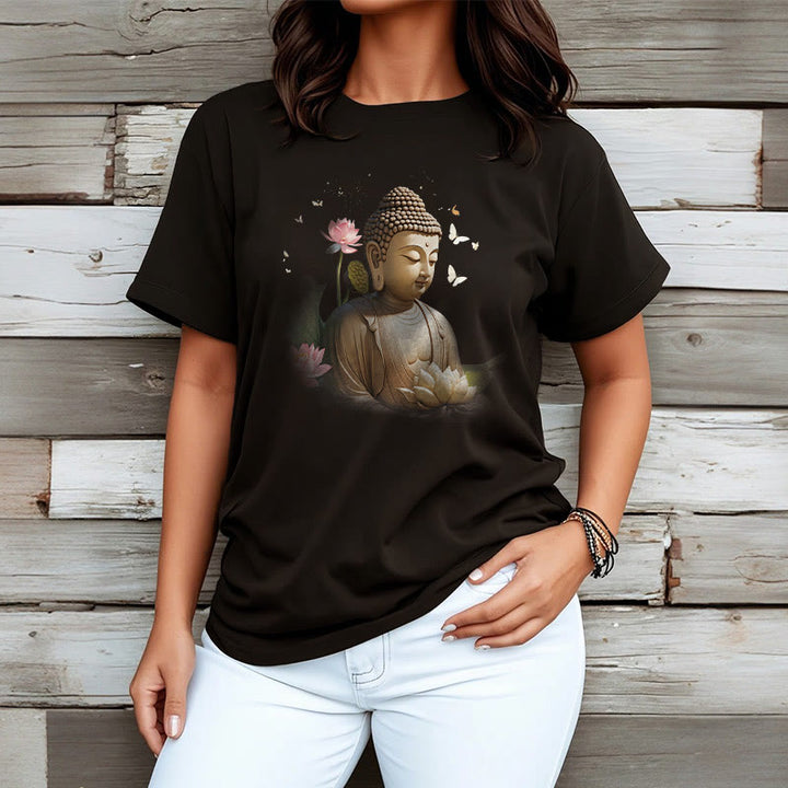 Buddha Stones Lotus Butterfly Meditation Buddha Tee T-shirt - image 6
