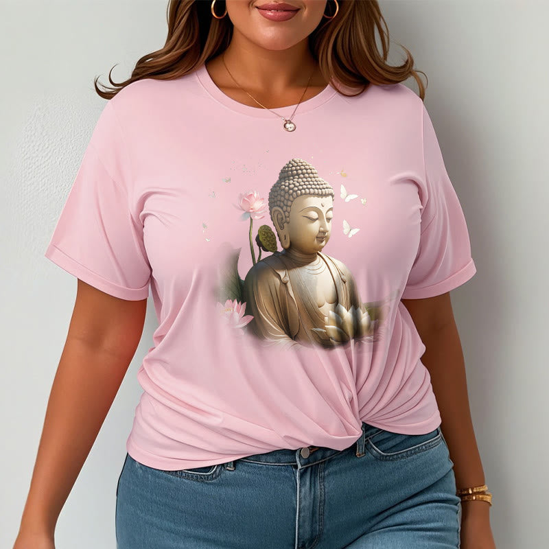 Buddha Stones Lotus Butterfly Meditation Buddha Tee T-shirt - image 13
