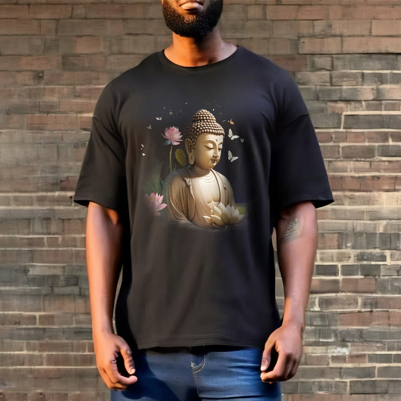 Buddha Stones Lotus Butterfly Meditation Buddha Tee T-shirt - image 6