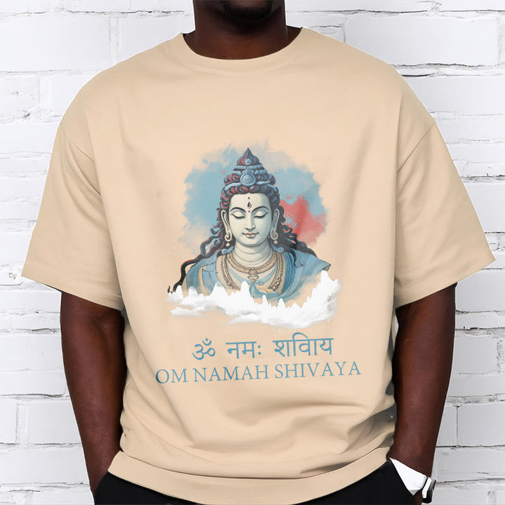 Buddha Stones Sanskrit OM NAMAH SHIVAYA Colorful Clouds Tee T-shirt