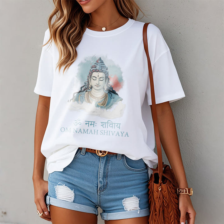 Buddha Stones Sanskrit OM NAMAH SHIVAYA Colorful Clouds Tee T-shirt - image 6