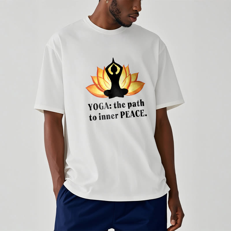 Buddha Stones Yoga The Path To Inner Peace Lotus Tee T-shirt - image 2