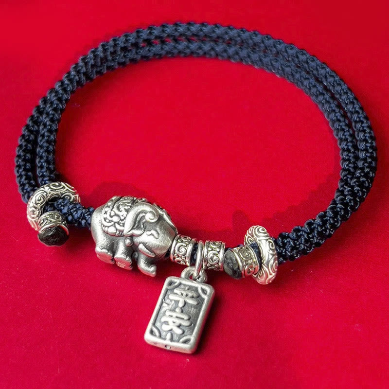 Buddha Stones 925 Sterling Silver Elephant Safe And Well Amulet Charm Strength Bracelet - image 14