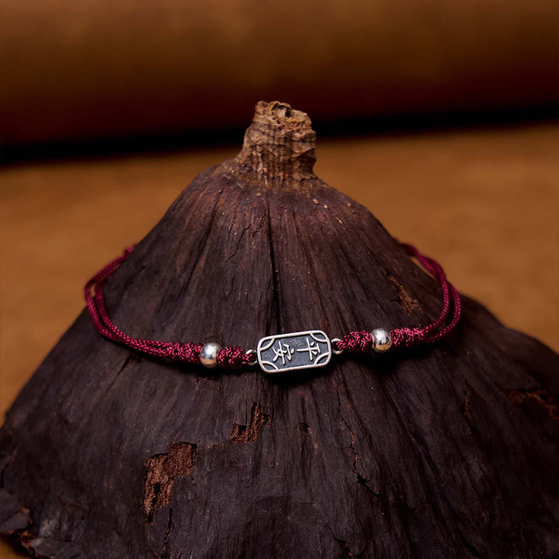 Buddha Stones Handmade 925 Sterling Silver Peace And Joy Safe Well Protection Braided Bracelet - image 4
