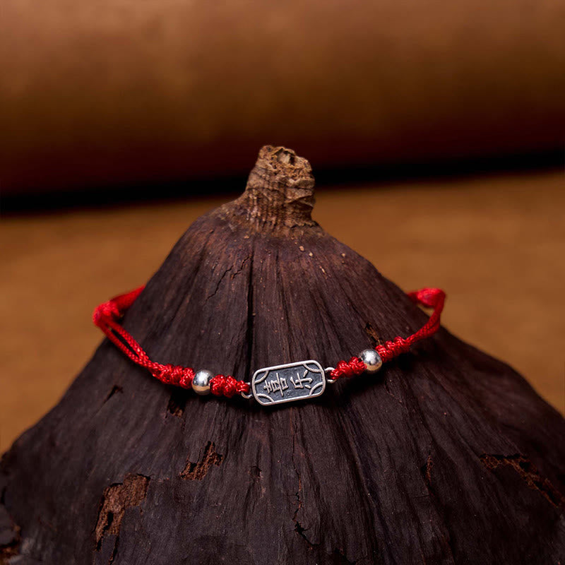 Buddha Stones Handmade 925 Sterling Silver Peace And Joy Safe Well Protection Braided Bracelet - image 12