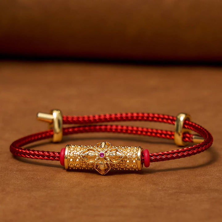 Buddha Stones Copper Luck Red String Bracelet