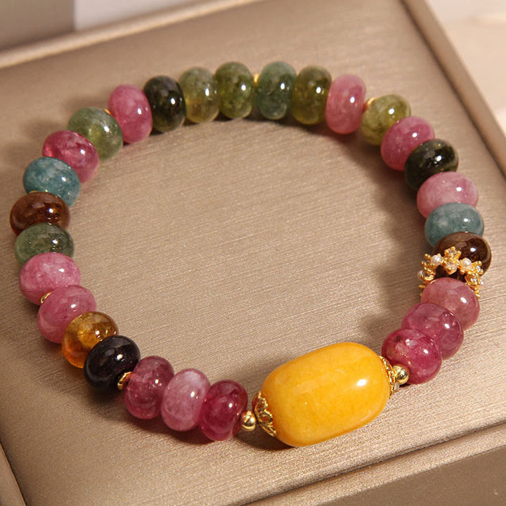 Buddha Stones Natural Tourmaline Topaz Positive Bracelet