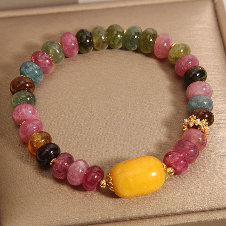 Buddha Stones Natural Tourmaline Topaz Positive Bracelet