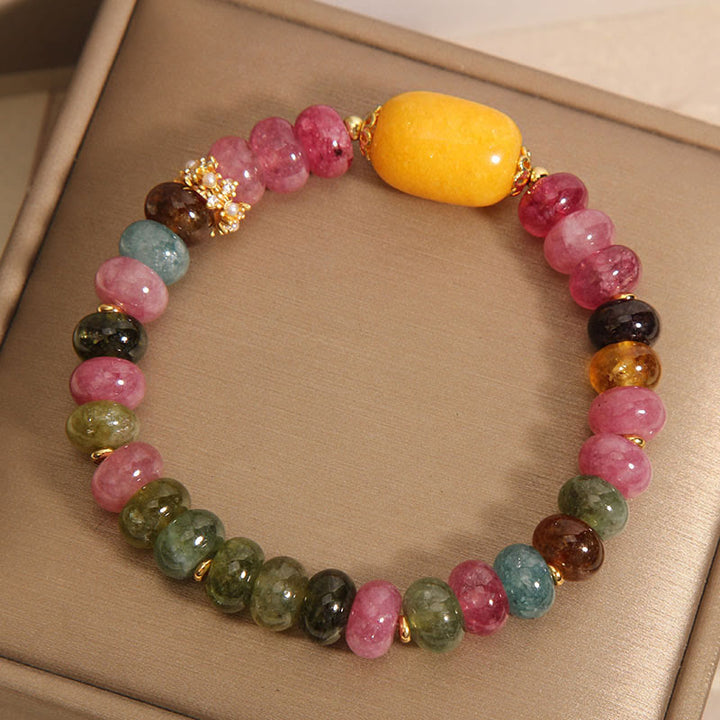 Buddha Stones Natural Tourmaline Topaz Positive Bracelet