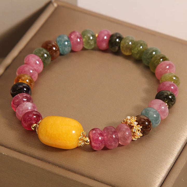 Buddha Stones Natural Tourmaline Topaz Positive Bracelet