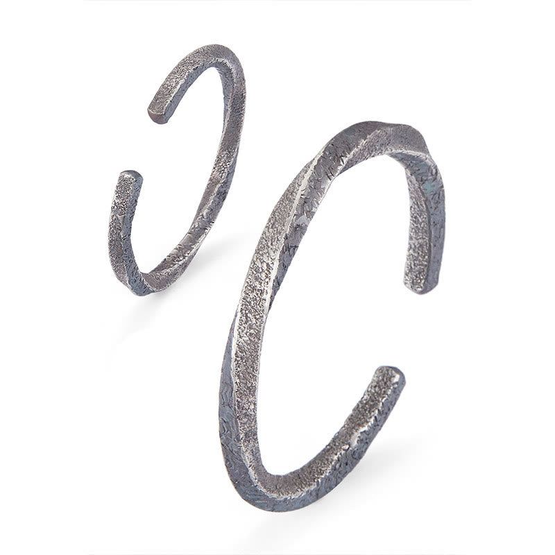 Buddha Stones Retro 999 Sterling Silver Möbius Loop Eternal Love Cuff Bracelet Bangle - image 10