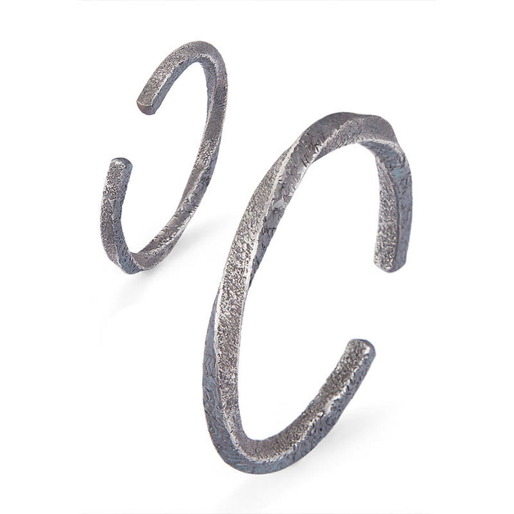 Buddha Stones Retro 999 Sterling Silver Möbius Loop Eternal Love Cuff Bracelet Bangle - image 10