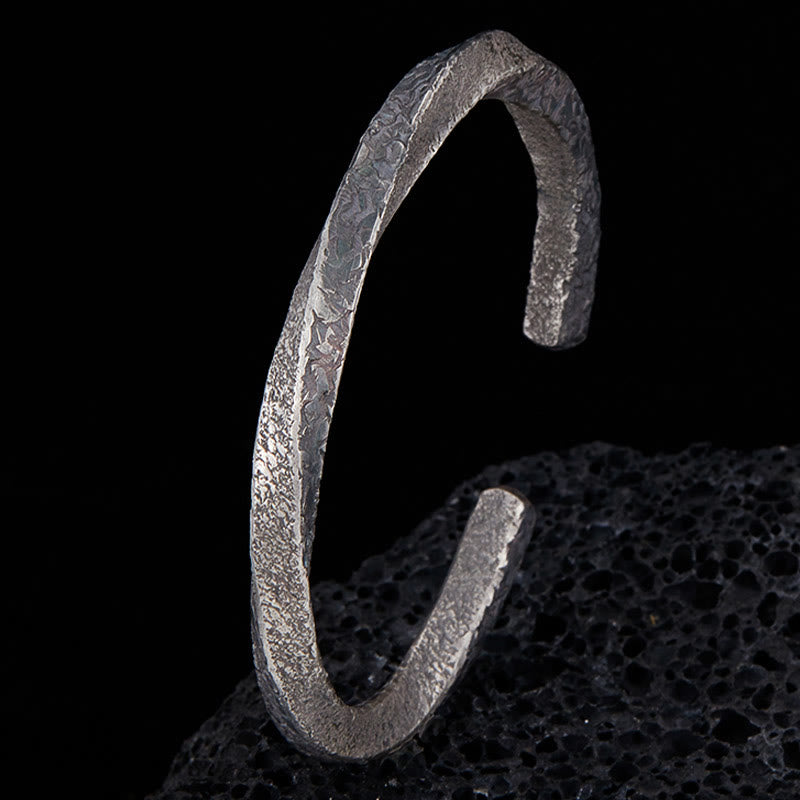 Buddha Stones Retro 999 Sterling Silver Möbius Loop Eternal Love Cuff Bracelet Bangle - image 1