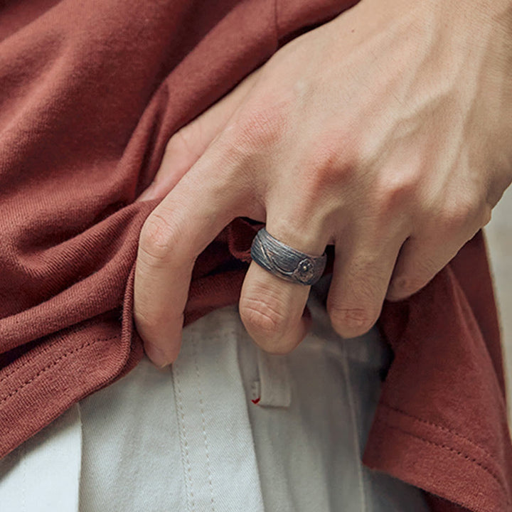 Buddha Stones Retro 999 Sterling Silver Copper Adjustable Protection Ring - image 11