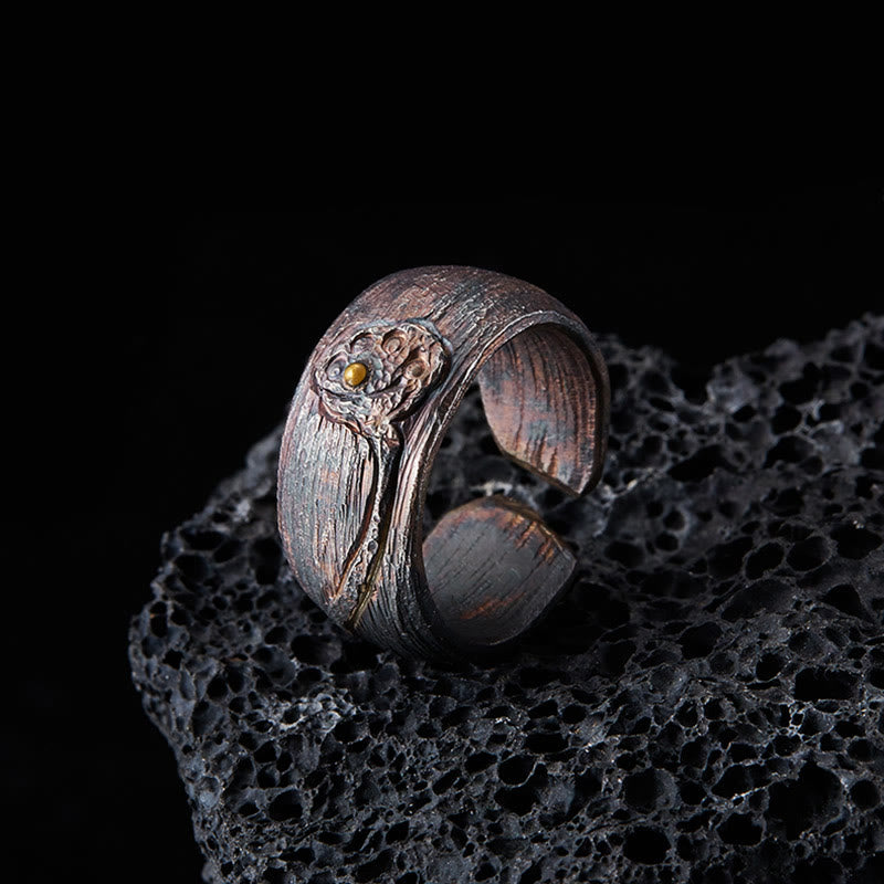 Buddha Stones Retro 999 Sterling Silver Copper Adjustable Protection Ring - Inner Perimeter 62.5-65mm - image 0