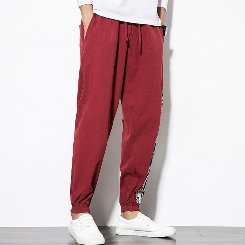 Buddha Stones Summer Dragon Waves Cotton Men's Pants With Pockets - image 25