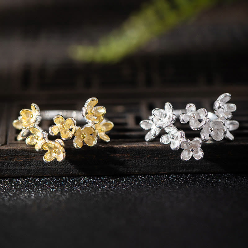 Buddha Stones 925 Sterling Silver Osmanthus Fragrans Ring - image 1