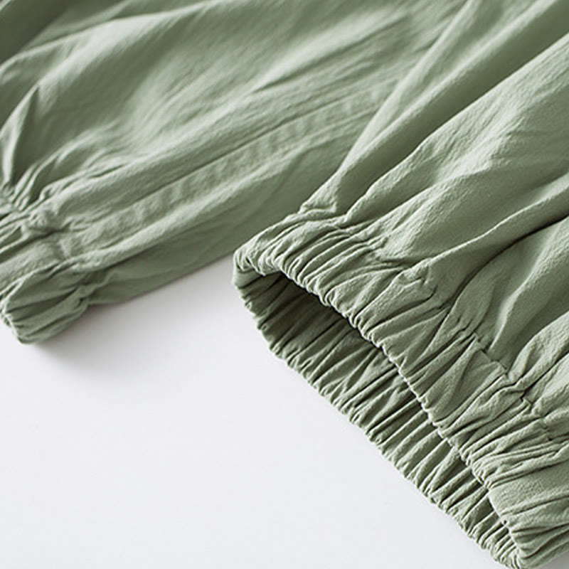 Buddha Stones Frog-Button Three Quarter Sleeve Shirt Pants Men's Suit - image 13