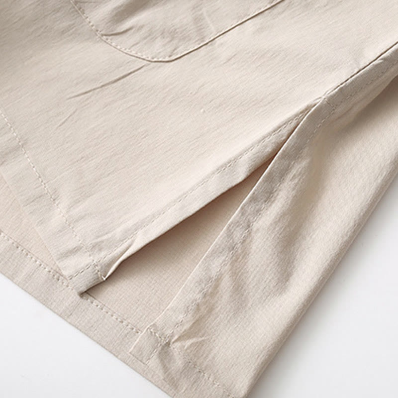 Buddha Stones Tang Frog-Button Three Quarter Sleeve Shirt Wide Leg Pants Cotton Linen Men's Suit - image 13