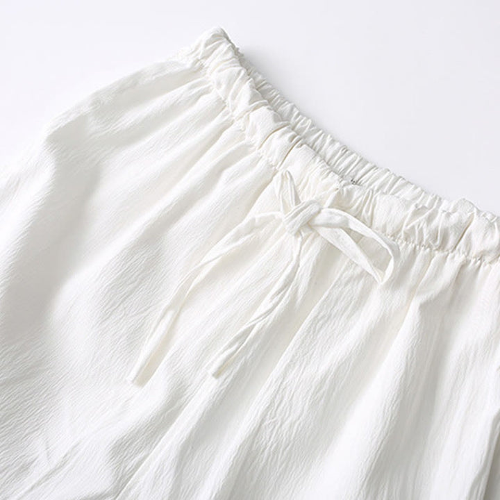 Buddha Stones Tang Frog-Button Short Sleeve Shirt Wide Leg Pants Men's Suit - image 14