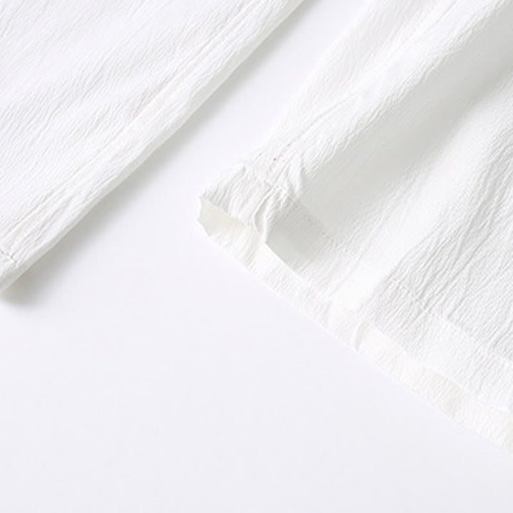 Buddha Stones Tang Frog-Button Short Sleeve Shirt Wide Leg Pants Men's Suit - image 15