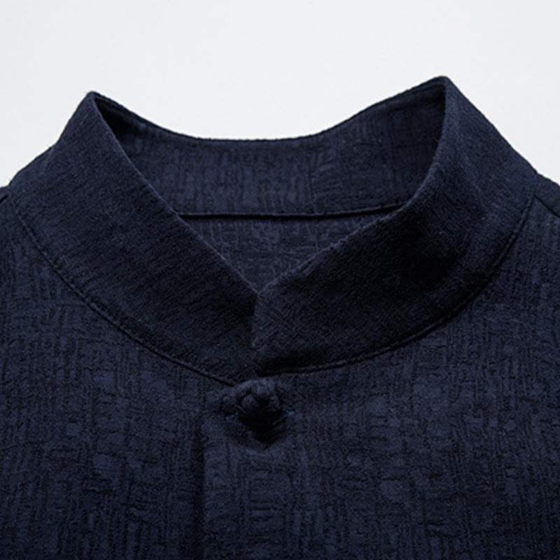 Buddha Stones Solid Color Chinese Tang Suit Cotton Linen Jacket Men Clothing - image 16