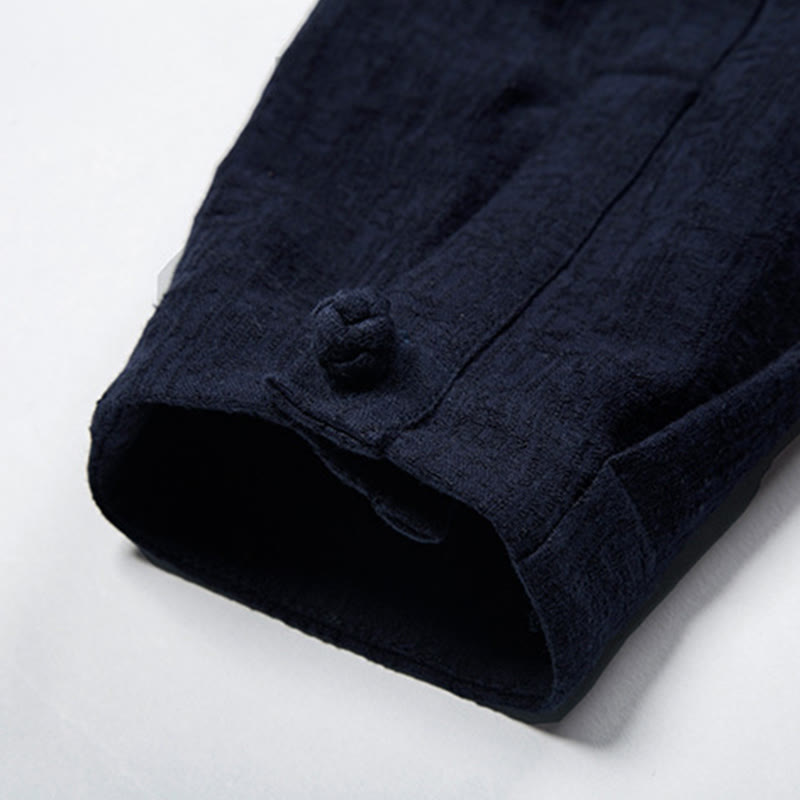 Buddha Stones Solid Color Chinese Tang Suit Jacket Men Clothing - image 17