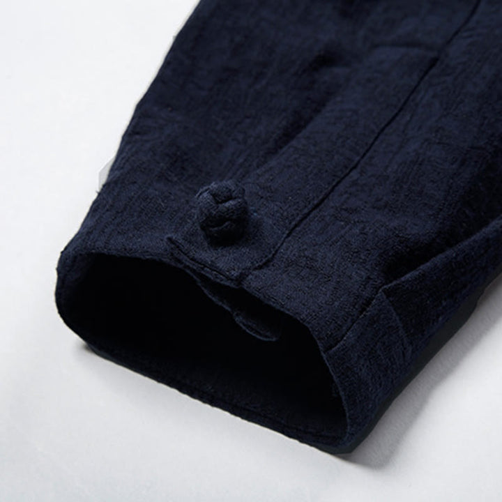 Buddha Stones Solid Color Chinese Tang Suit Jacket Men Clothing - image 17