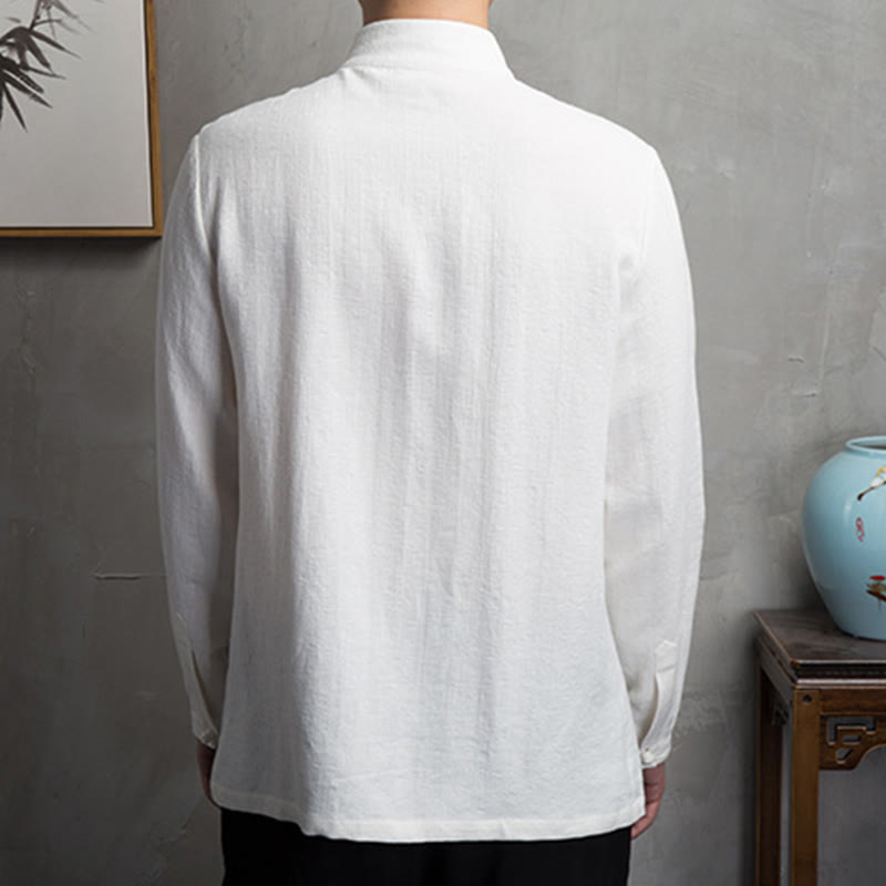 Buddha Stones Solid Color Chinese Tang Suit Jacket Men Clothing - image 6