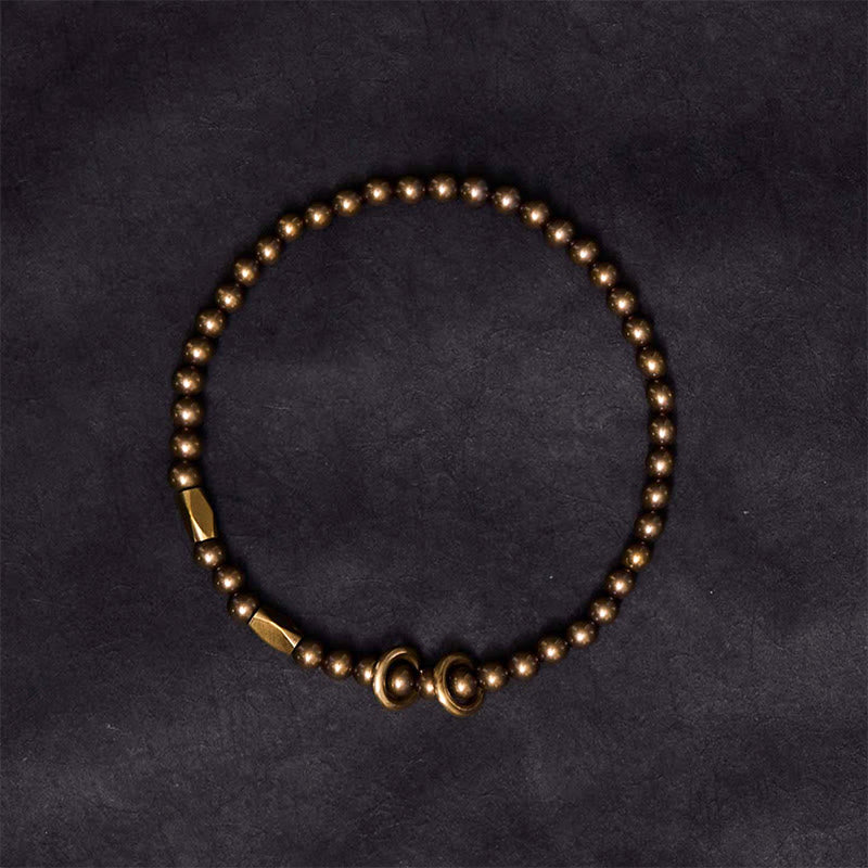 Buddha Stones Wealth Self Care Copper Brass Beads Design Couple Bracelet - image 4