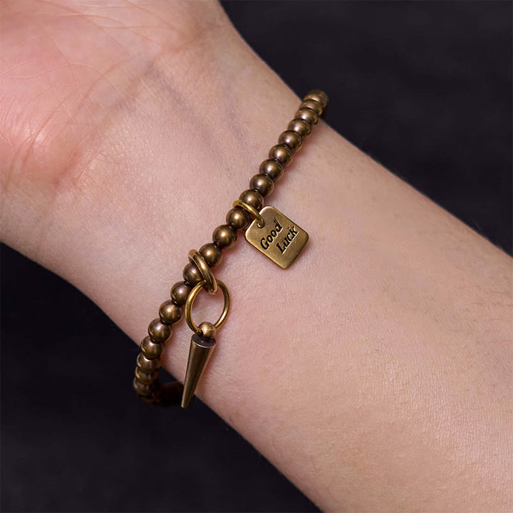 Buddha Stones Vintage Copper Brass Beads Fortune Balance Bracelet - image 8