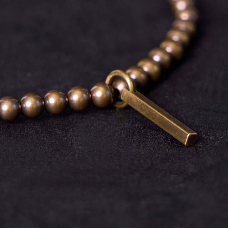 Buddha Stones Pure Copper Brass Beads Self Care Healing Bracelet - image 4