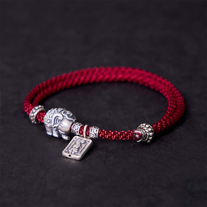 Buddha Stones 925 Sterling Silver Elephant Safe And Well Amulet Charm Strength Bracelet - image 18