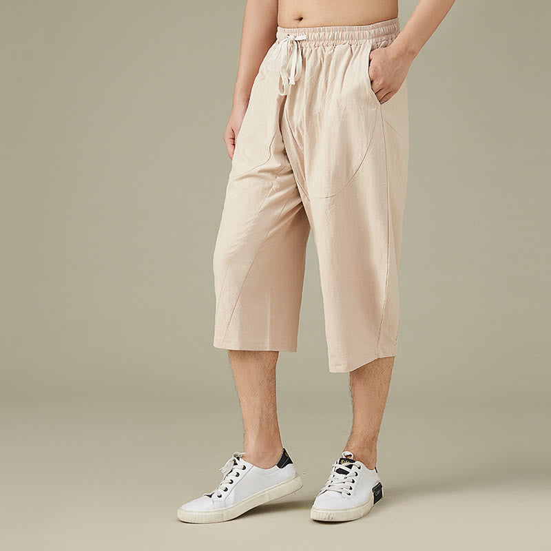 Buddha Stones Casual Solid Color Leisure Cotton Men's Tapered Pants With Pockets - image 10