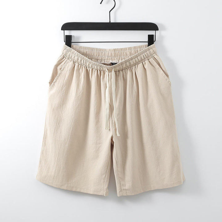 Buddha Stones Casual Solid Color Men's Straight Shorts With Pockets Cotton Shorts Men's Pants - BlanchedAlmond - US/UK/AU54，EU64 (9XL) - image 3