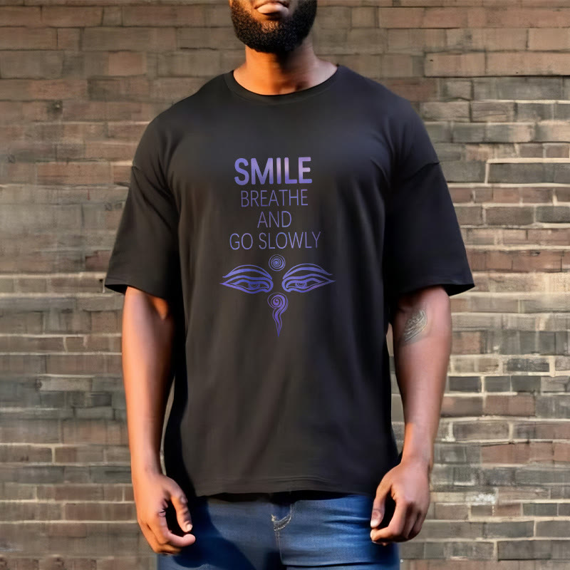 Buddha Stones SMILE BREATHE AND GO SLOWLY Eye Tee T-shirt - image 12